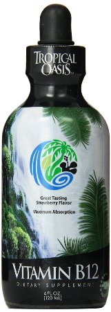 Tropical Oasis Liquid Vitamin B12 - Up to 96 Absorption - Help Fights fatigue and promotes red blood cell formation - 4 oz 24 servings