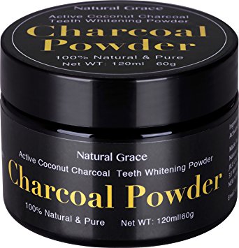 Teeth Whitening Activated Charcoal Powder by Natural Grace, from 100% Natural Coconut Shell