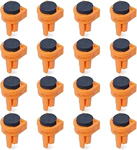 POWERTEC 71500-P2 Deluxe Bench Dog | 16 Pack | Non Marring Durable Nylon with Grommet Bench Brake Inserts Made of Premium Nonslip EVA| for 3/4" Dog Holes | A Woodworking Shop Essential(Color May Vary)