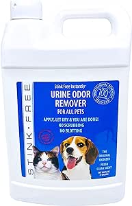 Pet Urine Odor Eliminator and Remover for Cat and Dog Urine, Oxidizer Based Pee Cleaner Destroyer for Carpets, Rugs, Mattress, etc. 128 Oz (1 Gallon)