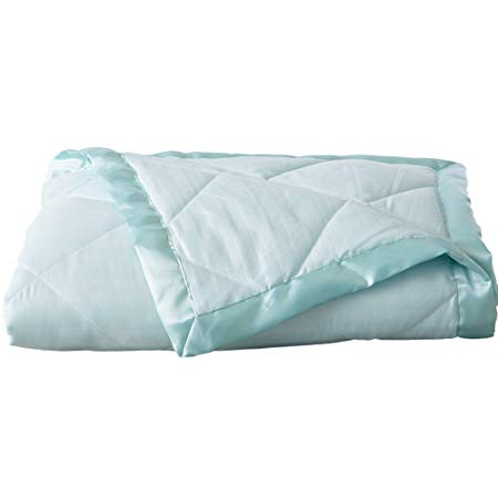 Home Fashion Designs Lightweight Queen Goose Down Alternative Blanket with Satin Trim. Romana Collection, Pale Blue