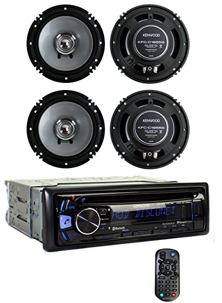 Kenwood KDC-BT362U Bluetooth Smartphone Player Car Stereo   2) 6.5 Inch Speakers