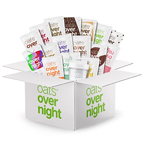 Oats Overnight - Ultimate Variety Pack High Protein, High Fiber Breakfast Shake - Gluten Free, Non GMO Oatmeal Chocolate Chip Cookie Dough, Banana Bread & More (16 Pack   BlenderBottle)