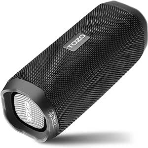 TOZO PA2 Altavoz Bluetooth 3 EQ Modos, Altavoz Inalámbrico Portátil Reproducción 25H, Apoya Llamadas, IPX8 Impermeable con Controladores de Bobina Dinámica Dual Sonido Estéreo, Negro