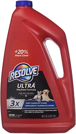 Resolve Ultra Pet Steam Carpet Cleaner Solution Shampoo, 48oz, 3X Concentrate, Safe for Bissell, Hoover & Rug Doctor