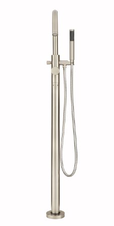 Pfister RT6-1MFK Modern Single Hole Free-Standing Tub Filler with Hand Shower, Brushed Nickel