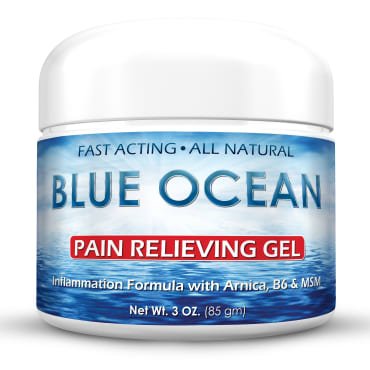 Blue Ocean Pain Relief Cream- 3 Oz. Arnica Gel- Fast Acting, Cooling,Topical Analgesic for Back Pain, Arthritis & Neck Pain. Natural Pain Relief for Muscles, Joints & Bruises. FDA Approved-Made in USA