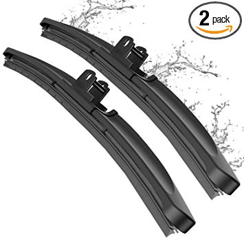 Wiper Blade, METO T6 19" + 19" Windshield Wiper : Water Repellency Polymer Materials Silence Blade, Up to 60% Longer Life, for All Season even Clean Ice & Snow in Winter(Set of 2)