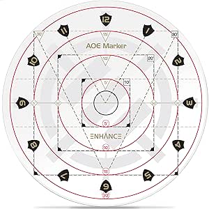 ENHANCE 30ft Spell AOE Damage Template - DND Area of Effect Marker for 1" Battle Grid Mat or Grid-Less Terrain - Upgraded Measure Tool Quickly Determines Spell Effects - Perfect for Tabletop RPG DMS