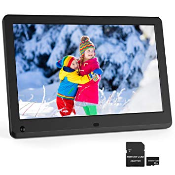 Digital Picture Frame 12 Inch 1920x1080 16:9 IPS Screen Photo Auto Rotate, Motion Sensor, 1080P Video Frame, Auto Play Photo/Video/Music, Background Music, Auto Turn On/Off, Include 32GB SD Card
