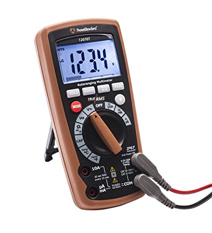 Southwire Tools & Equipment 12070T True RMS Auto-Ranging AC/DC Digital Multimeter, 10 Functions