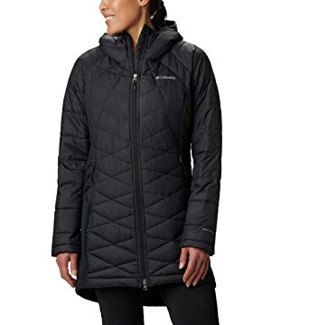 Columbia Women’s Heavenly Long Hybrid Winter Jacket, Water repellent, Down Style
