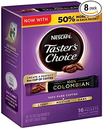 Nescafe Taster's Choice Instant Coffee, Colombian (Pack of 8)