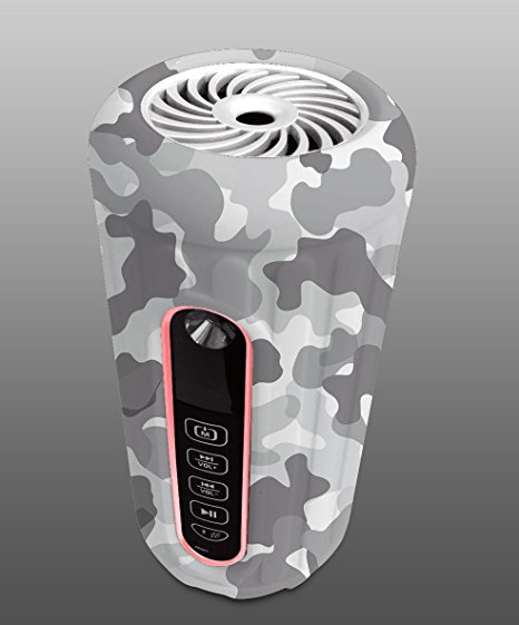 Bliiq Infinite X Portable Bluetooth Wireless Speaker - Waterproof, Dustproof, Shockproof w/ Built-in Powerbank, LED light, Micro-SD card Slot - ROYAL WHITE Camouflage COLOR