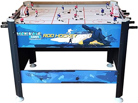 Mancave 45" Elite Rod Hockey Table Game. Fast paced Head-to-Head Bubble Hockey Style Action. Great Size, Durability & Easier for Kids to Play Than Dome Hockey.