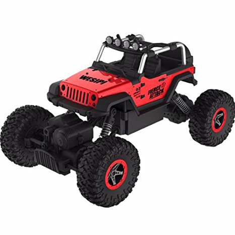 SZJJX RC Cars 1/18 Scale 4WD High Speed Vehicle 12MPH  2.4Ghz Radio Remote Control Off Road Racing Monster Trucks Fast Electric Race Desert Buggy with LED Light Vision Metal Shell Red