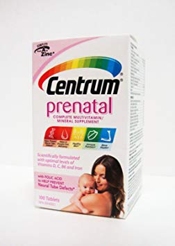CENTRUM Prenatal Complete Multi Vitamin and Mineral Supplement 100 tablets Made in Canada