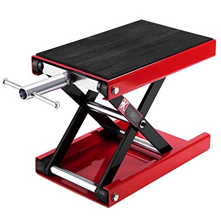 VIVOHOME Steel Motorcycle ATV Wide Deck Scissor Lift Jack Crank Hoist Stand 1100Lb