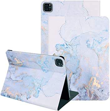 Case for Apple iPad Pro 11" 2021/2020/2018, [Marble Map Series] iPad Pro 11 2021 Case 3rd Gen, Uliking Slim PU Leather Shockproof Multi-Stand Smart Cover with Auto Wake/Sleep for iPad Pro 11", Gold