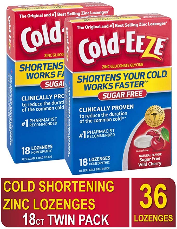 Cold-Eeze Sugar Free Cherry lozenges Twin Pack, 18 Count