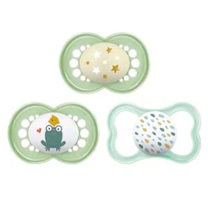 MAM Variety Pack Baby Pacifier, 16  Months, Includes 3 Types of Pacifiers, Nipple Shape Helps Promote Healthy Oral Development, 3 Pack, 16  Months, Unisex