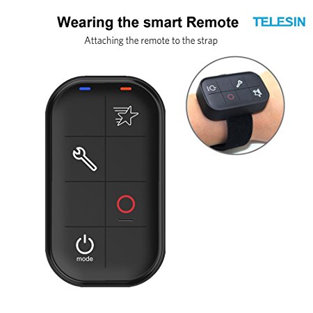 TELESIN Waterproof Smart WIFI Remote Control Set Camera Controller with Charging Cable and Wrist Strap for GoPro Hero 5 Hero 4 Hero 3 GoPro Hero 5 4 Session WIFI Remote Accessory Kit