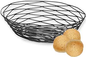 TableCraft Products BK17412 Artisan Basket, Oval, 12" x 9" x 3", Black