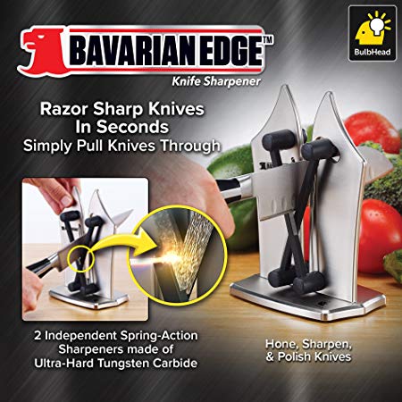 BulbHead 12352 Bavarian Edge Kitchen Knife Sharpener in Silver 1 Pack