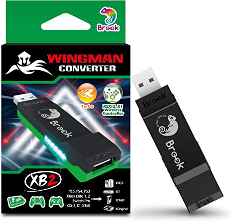 Brook Wingman XB 2 Converter - Wireless Controller Adapter for Xbox Consoles and PC, Supports Remap and Adjustable Turbo