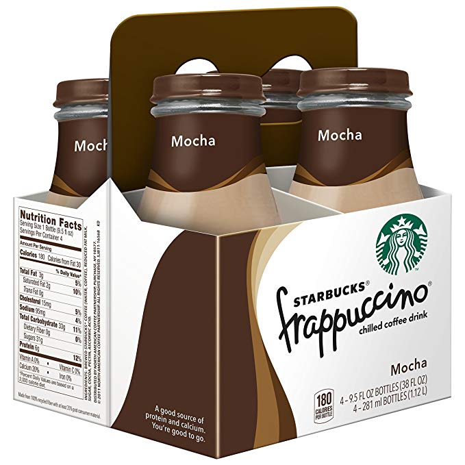 Starbucks Frappuccino, Mocha, Coffee Drink (4 Count, 9.5 Fl Oz Each)
