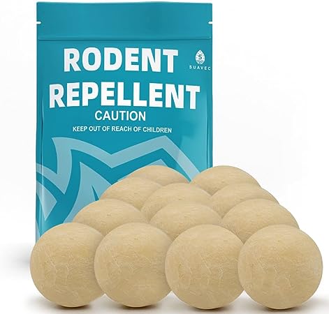 SUAVEC Rodent Repellent, Mice Repellent, Mouse Repellent Peppermint, Rat Repellent for House, Mice Away Repellant for Campers, RV Mouse Repellent, Rat Deterrent, Mint Mice Repellant - 12 Packs