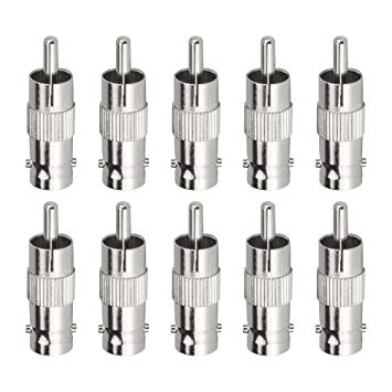 ZOSI Security 10 Pack x BNC Male Socket Plug to RCA Phono Female Adapter Connector for CCTV Camera(Pack of 5)