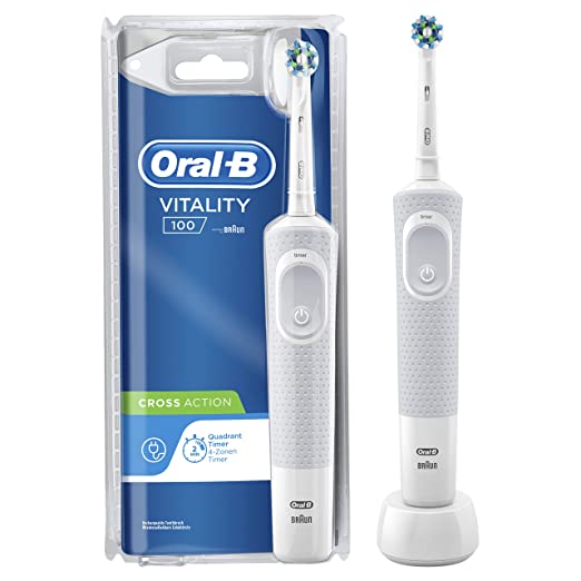 Oral B Vitality 100 White Criss Cross Electric Rechargeable Toothbrush Powered By Braun