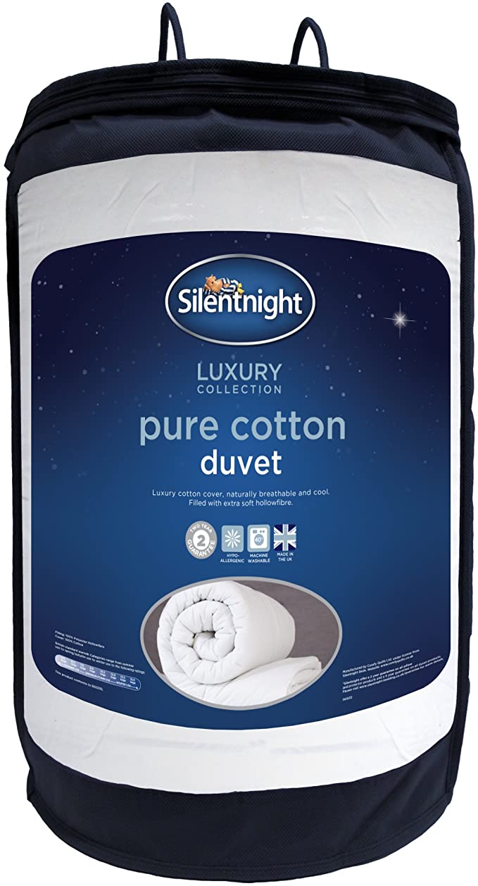 Silentnight Pure Cotton Duvet, 4.5 Tog, White, Double