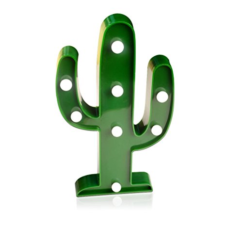 YiaMia Green Cactus LED Light Romantic Night Table Lamp Light Romantic Night Table Lamp Home Birthday Party Decoration Kids' Room Decorations Flamingos Party Light--Green