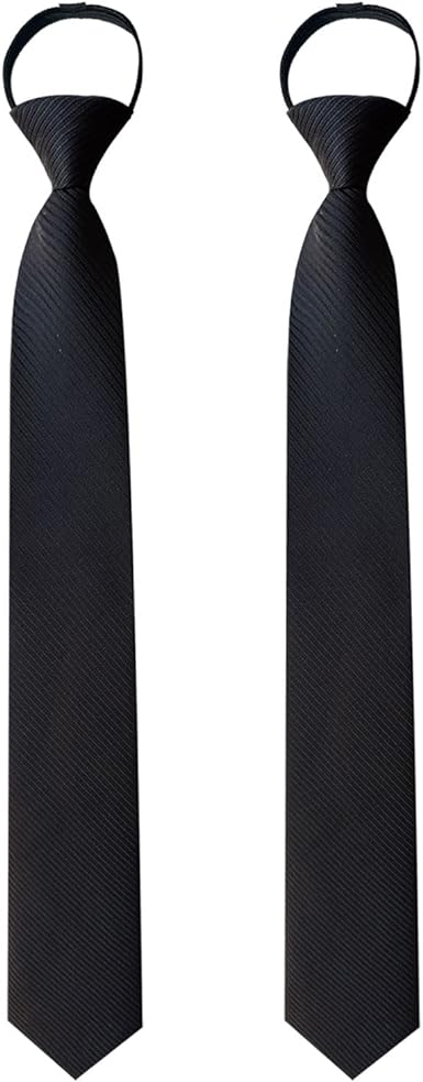 Mantieqingway Men's Pretied Adjustable Tie Solid Color 3.15'' Zipper Ties Neckties for Wedding Business Graduation School