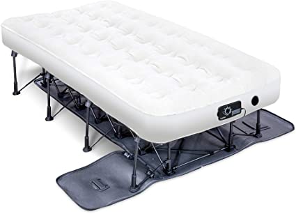 Ivation EZ-Bed Inflatable Mattress with Frame & Rolling Case, Auto Shut-Off to Desired Comfort, Comfortable Sleeping Surface