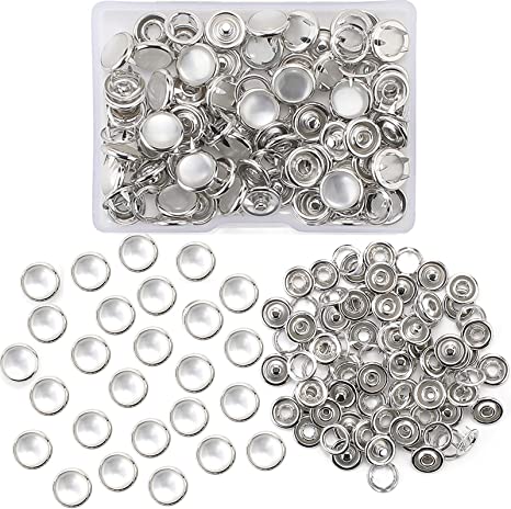 Pearl Snaps Fasteners Kit,10mm Clothes Ring for Western Shirts Clothes Prong Ring Snaps