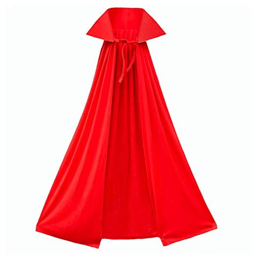 40" Red Cape with Stand-Up Collar ~ Halloween Costume Accessory