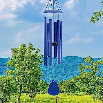 PIXPRI Gift-Wind-Chimes for Outside,Decoration for Garden, Patio, Home, Outdoor. Gift to Relatives and Neighbors, Gift for Mother（Klein Blue）