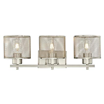 Westinghouse Lighting 6327600 Morrison Three-Light Indoor Wall Fixture, Brushed Nickel Finish with Mesh Shades