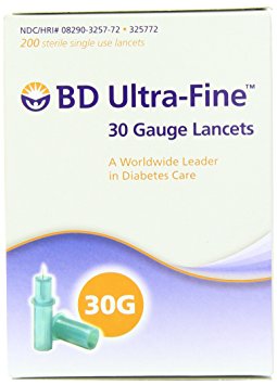 BD Ultra-Fine 30 Gauge Lancets, 1 Box, 200 Lancets