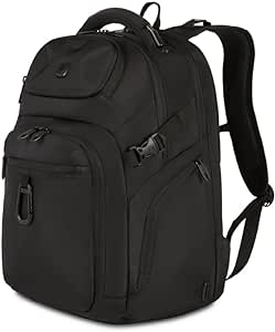 SwissGear Endure Laptop Backpack, Black, 18.5”x12.5”x8.25”