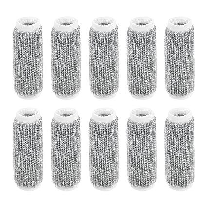 uxcell 10pcs Finger Protectors Splints, Compression Finger Sleeves Thumb Brace for Trigger Finger, Elastic Covers for Basketball, Breathable Finger Supporter for Relieving Pain, Grey