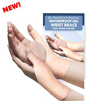 Dr. Frederick's Original Waterproof Gel Wrist Brace with Thumb Stabilizer - 4 Pieces - Spica Splint for for Gamekeeper's Thumb, Skier's Thumb, TFCC Injury, De Quervain's - Small