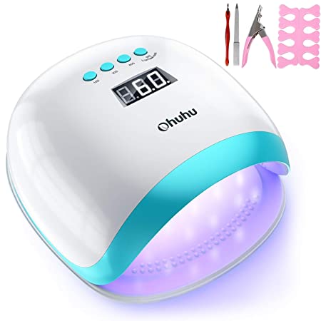 UV LED Nail Lamp 54W Ohuhu Nail Dryer Gel Polish Light UV Nail Light with 4 Timer Setting Nail Polish Curing Gel LED Dryer Professional Nail Art Tools with Automatic Sensor, Girl Mother's Day