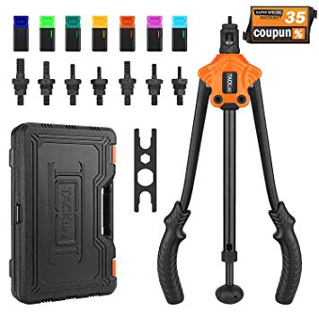 14" Auto Pumping Rod Rivet Nut Tool, Professional Rivet Setter Kit with 7 Metric & SAE Mandrels and 35pcs Rivnuts-TACKLIFE HHNP1A