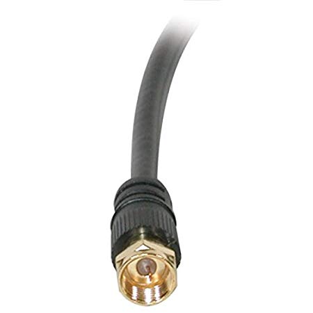 C2G 27031 F-Type RG59 Composite Audio/Video Cable - Value Series, Black (12 Feet, 3.65 Meters)