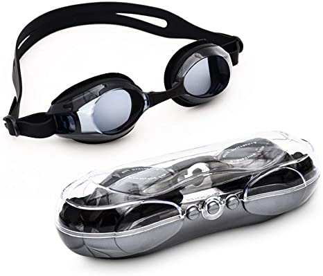 Warmiehomy Shortsighted Swimming Goggles, Anti-Fog UV Protection