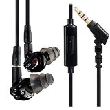 Earphones GranVela X3 HIFI In-Ear Headphones Sound Isolating Stage MonitorSportampGYMMemory WireIn-Line MicrophoneDetachable Cables for iPhoneiPad and Android Phones and Tablets Black
